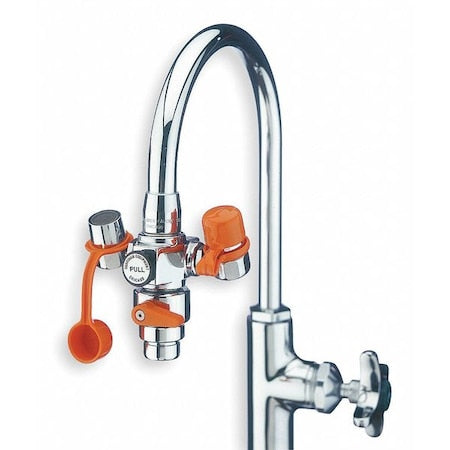 Plumbed Eyewash, Faucet Mount, Plumbed, 2 2/3 in H., 4 1/4 in W