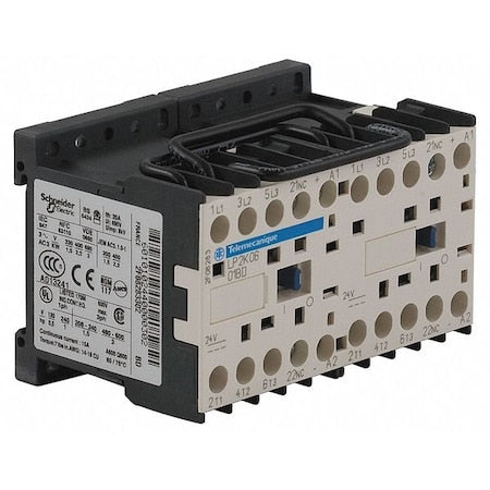 IEC Miniature Magnetic Contactor, 1NC, 24V DC, 3 P, Reversing, Screw Clamp