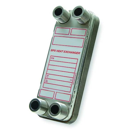 Heat Exchanger,10 Plates,0.0076 Gal/Chnl