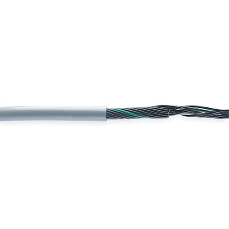 Control Cable, 18 AWG, 7 C, Gray, PVC, 600 V, 100 ft