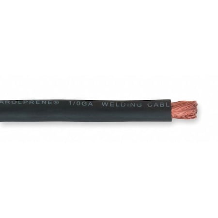 Welding Cable, EPDM, 2AWG, 600V, Black, 100ft