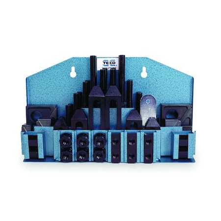 Clamping Kit,1/2,3/8-16 Stud,52 Pcs