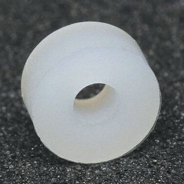 Round Spacer,  #6 Screw Size,  Nylon,  1/4 in Overall Lg,  0.14 in Inside Dia