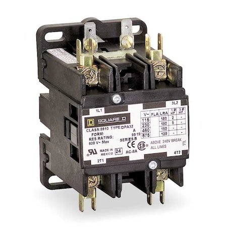 Definite Purpose Magnetic Contactor, 208V-240V AC, 2 P, Non-Reversing, 1 Phase