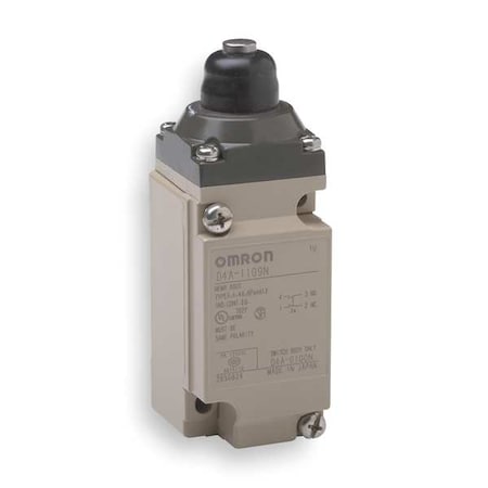 Heavy Duty Limit Switch, Plunger, DPDT, 5A at 600V AC, Actuator Location: Top