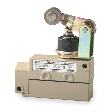 Limit Switch, Plunger, Roller, SPDT, 10A at 480V AC, Actuator Location: Top