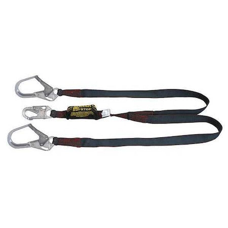 Manyard(TM) II Arc Flash Rated Shock Absorbing Lanyard, 6 ft. Length, Web Loop, Polyester, 2 Leg(s)