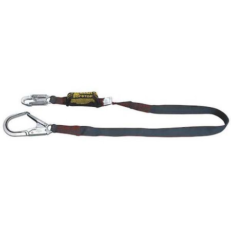 Honeywell Miller Arc Flash Rated Shock Absorbing Lanyard, 6 ft. Length, Snap Hook, Steel, 1 Leg(s)