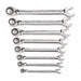 8 Piece 72-Tooth 12 Point Reversible Ratcheting Combination SAE Wrench Set