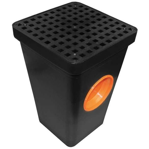 Two Hole Drain Sump w/Grate, Blk, Plastic