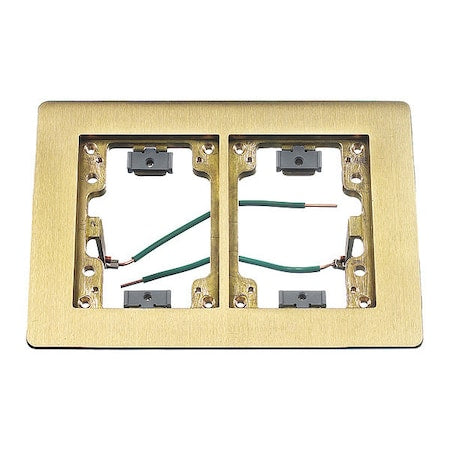 Rectangular Floor Flange, 2 Gangs, Rectangular, Metallic