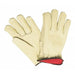 Leather Drivers Gloves, Cowhide, Shirred Slip-On, Straight Thumb, Gunn Cut, Beige / Beige, XL 12 PK
