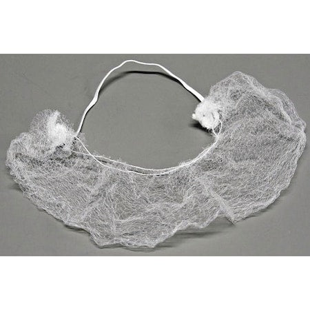 Beard Cover, Nylon, 20 in Dia., White, Universal, 1000 PK
