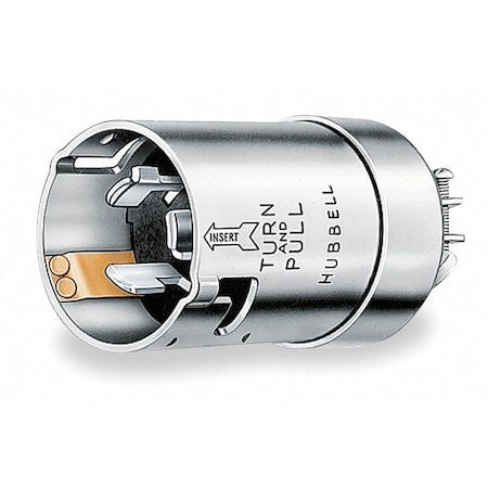 Locking Plug, Non-NEMA, 50 A, 125/250V AC, Single Phase, 3 Pole, Screw Terminals, Silver