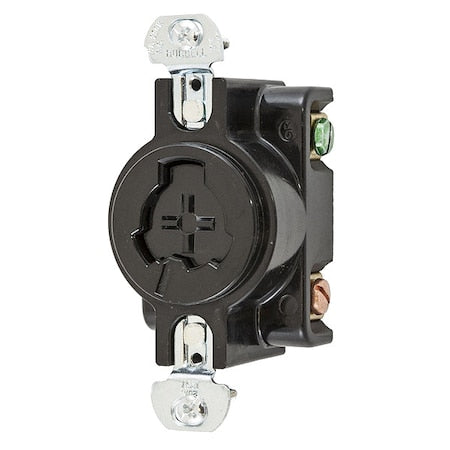 Locking Receptacle, Non-NEMA, 20 A, 125V AC, Single Phase, 2 Pole, Flush Mount, Screw Terminals