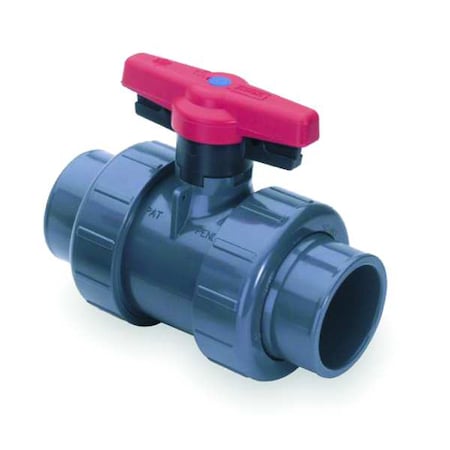 1" Socket PVC Ball Valve Inline True Union