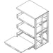 Roll Out Shelving, 36"D x 48"W x 72-1/2"H, 3 Shelves, Blue