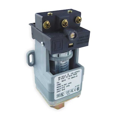 Pressure Switch, Standard, SPDT, 1 Ports, 1/4-18" FNPT, 1.5 to 75 psi Range