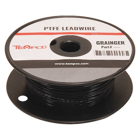 High Temp Lead Wire, PTFE, 14 AWG, Black, 250 ft