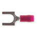 Fork Terminal, 1/4 in Stud Size, 16 AWG, 600 V, Nylon Insulated, Red, Crimp Termination Only