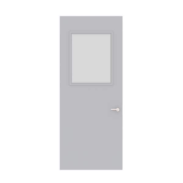 Swing In-Plant Office Door, 84 in H, 36 in W, Gray