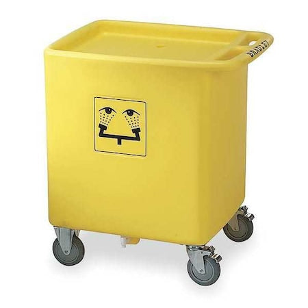 Eyewash Station Waste Container, Polyethylene, Yellow, For Use With, Eyewash Station