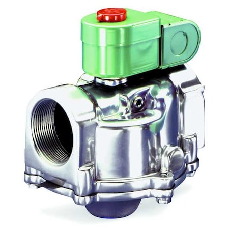 Solenoid Valve, 2-Way, 2-Position, Normally Open, 1-1/2 in Pipe Size, 120V AC, High Flow, Aluminum