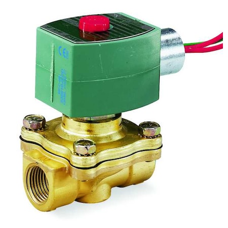 Solenoid Valve, 2-Way, 2-Position, Normally Closed, 3/8 in Pipe Size, 120V AC, High Flow, Brass