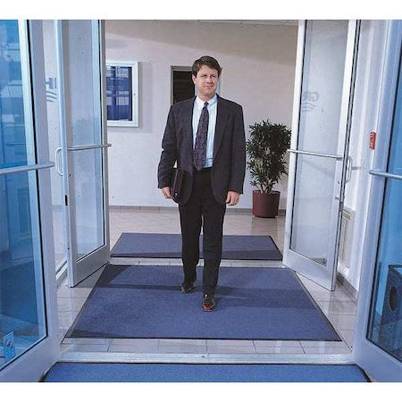 Entrance Mat, Polypropylene, 3/8 in Thick, Gray, 4 ft W x 6 ft L