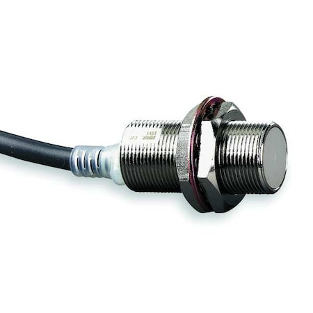 Cylindrical, Inductive Proximity Sensor, 12 mm Dia., Brass, 2 m, Bare Wire, 2 Wires, Shielded