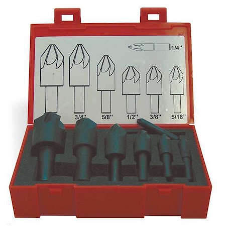 100 deg 6 Flute 7 piece Countersink Set CO