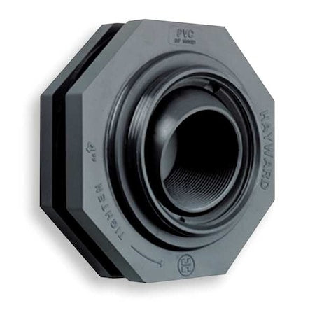 Bulkhead Tank Fitting, Self-Aligning, 2", PVC/EPDM, FPT x FPT