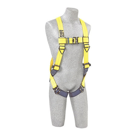 Delta Full Body Harness, Vest, 420 lb Wt Capacity, Quick-Connect Chest, Steel Hardware, Yellow, 3XL