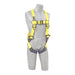 Delta Full Body Harness, Vest, 420 lb Wt Capacity, Quick-Connect Chest, Steel Hardware, Yellow, 3XL