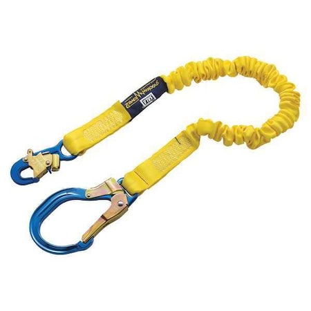 ShockWave(TM)2 Shock Absorbing Lanyard, 6 ft. Length, Snap Hook, Aluminum, 1 Leg(s)