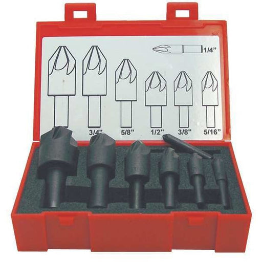 110 deg 6 Flute 7 piece Countersink Set HSS