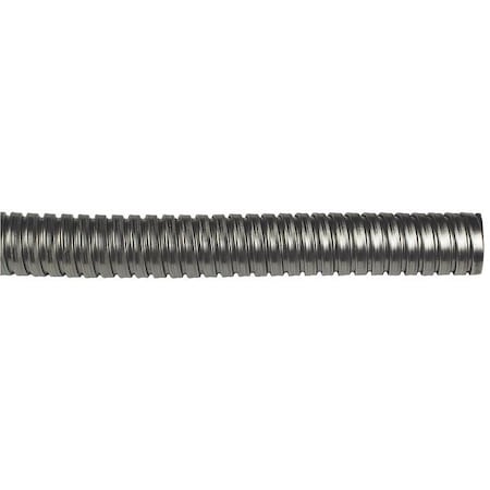 Flexible Metallic Conduit, 1/2 in Trade Size, 25 ft, Stainless Steel, Polished
