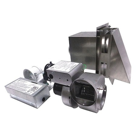 Gas Heater Vent System, 120, Aluminized Steel, 10 1/4 in W, 8 in H, 4 Inlet and Outlet Dia.