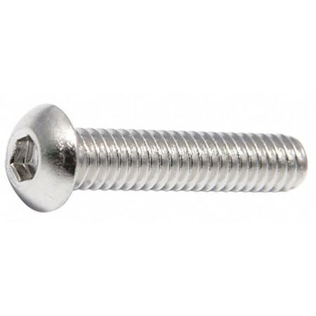 M6-1.00 Socket Head Cap Screw, Button, NL-19 18-8 Stainless Steel, 12 mm Length, 50 PK