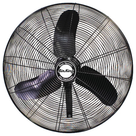 Standard Duty Industrial Fan, Wall Mount, 30 in Blade Dia, 120V, 5,570/7,480/8,780 cfm