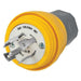 Watertight Locking Plug, L21-30P, 30 A, 120/208V AC, Three Phase, 4 Pole, Screw Terminals, Yellow