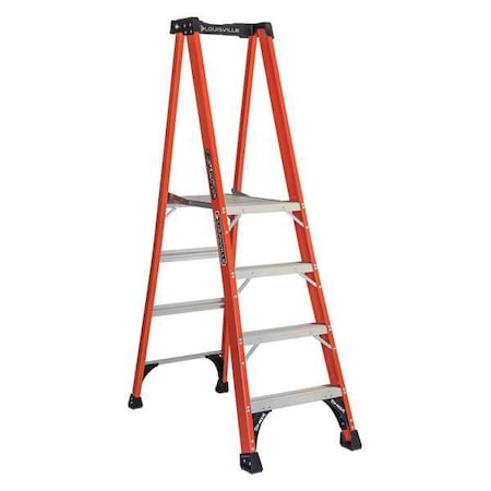 6 ft 8 in Fiberglass Platform Stepladder, 375 lb Capacity