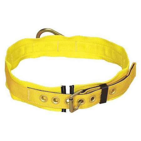 Body Belt, 1 D-Rings, Back Location, Stainless Steel, Includes Padding: Yes ,L