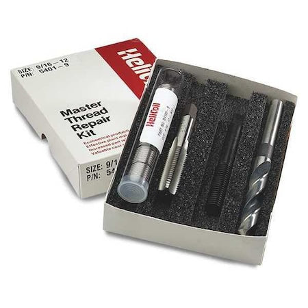 Free-Running Helical Insert Repair Kit, Helical Inserts, 9/16"-12, Plain 18-8 Stainless Steel