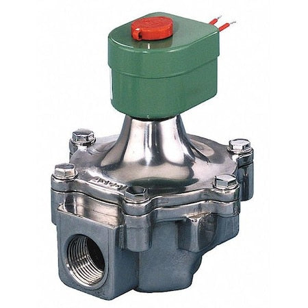 Solenoid Valve, 2-Way, 2-Position, Normally Open, 1 in Pipe Size, 120V AC, High Flow, Direct Acting