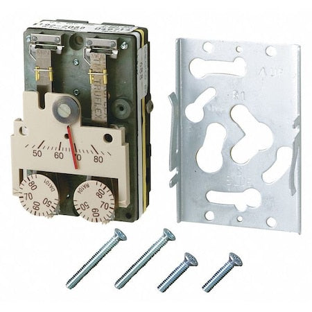 Pneumatic Thermostat, Dual Temperature, Heating and Cooling, 2 Pipe, Vertical, 5/32 in Barb