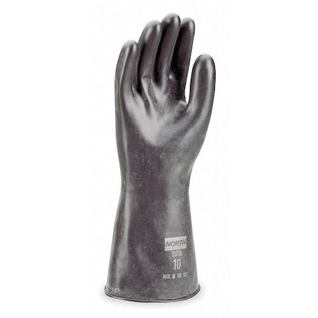 Chemical Resistant Gloves, Butyl, 14 in L, 32 mil, Black, 9, 1 PR