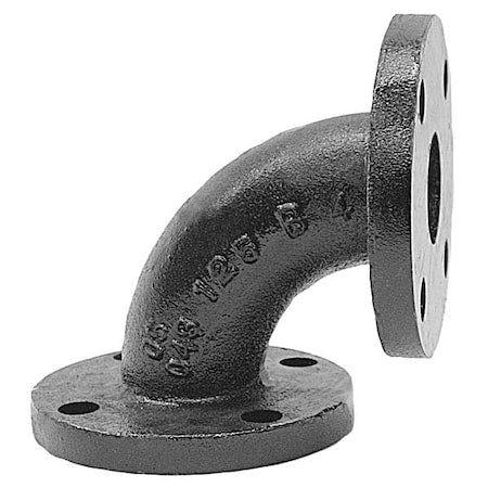 90 Degree Elbow 90 Degree Elbow, 3" Pipe, Flanged, Cast Iron, Class 125