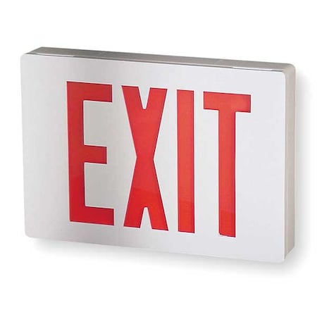 Exit Sign, White, 1 Face(s), LED, Universal Mount, Nickel Cadmium