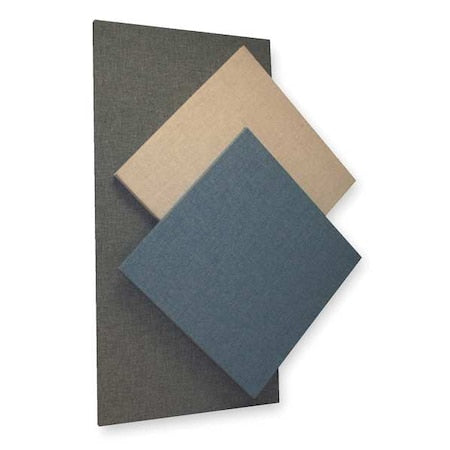 Acoustic Panel, 0.75 NRC, Fabric Faced Fiberglass, 24 in W, 4 ft L, 1 in Thick, Blue